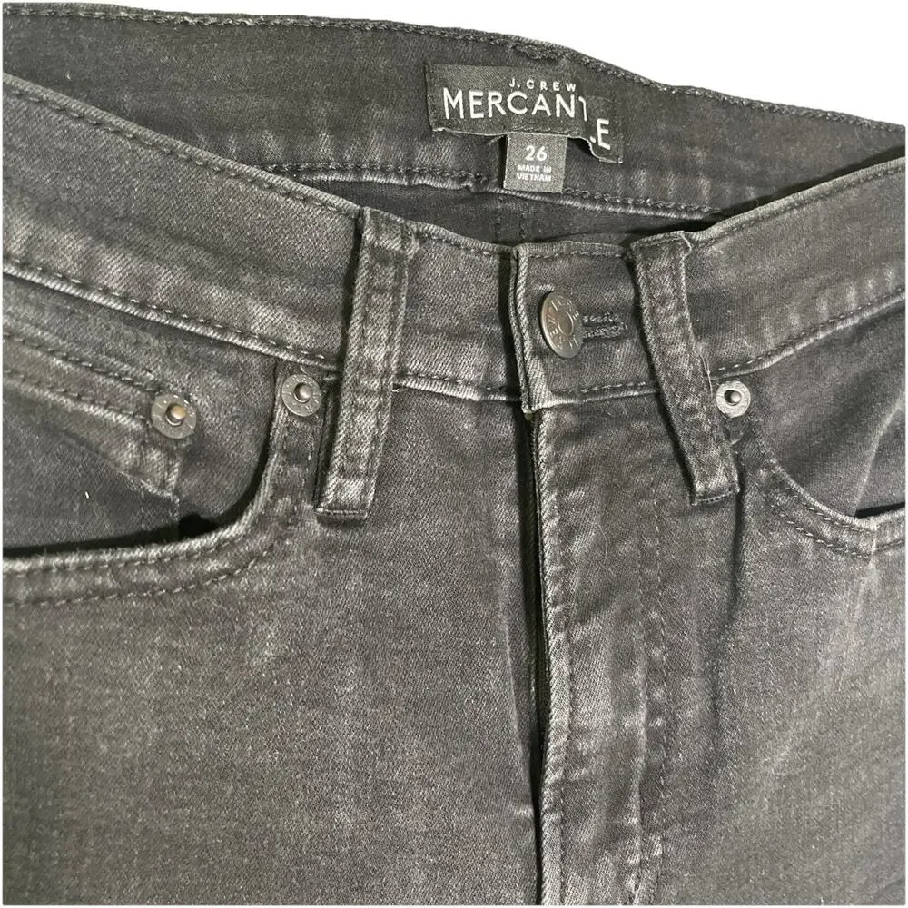 J Crew Jeans Women’s 26 Black High Waist Jeans Straight Denim